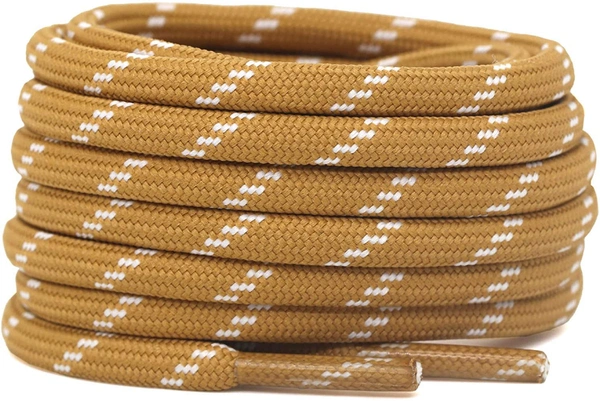 GRAH SANGRAH® (2 Pair) Shoelaces for Hiking Shoes, Outdoor Walking Sneakers, Outdoor Hiking, Climbing, Basketball, Work Boot, Running , Sport Shoes - 120 cm, Camel White